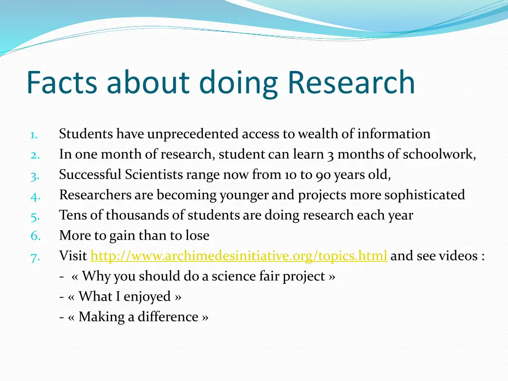 facts about doing research