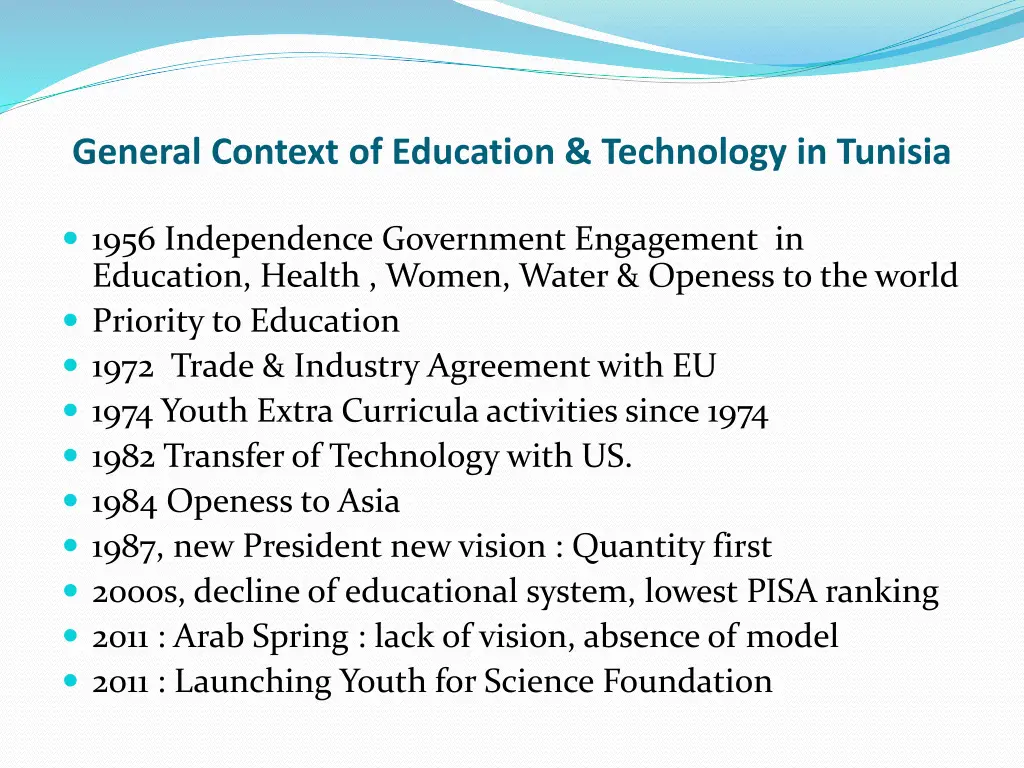 general context of education technology in tunisia