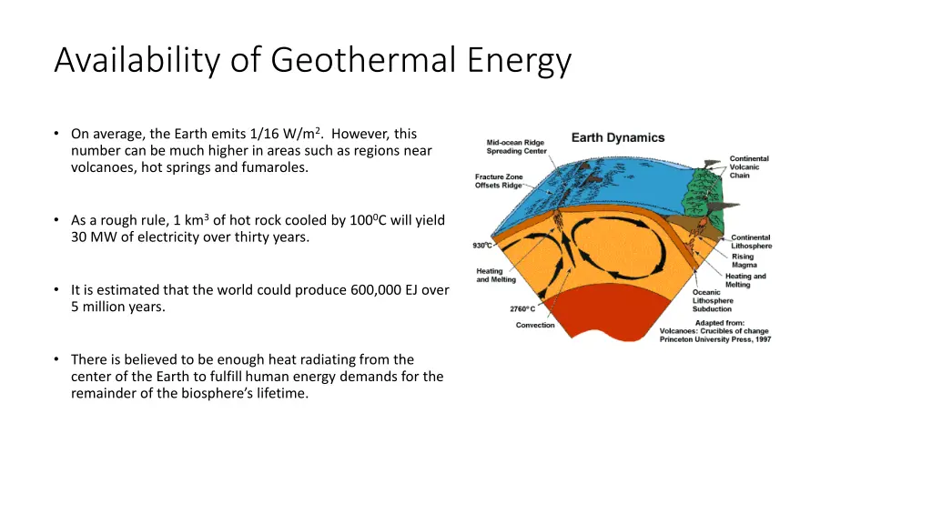 availability of geothermal energy