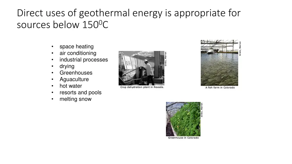 direct uses of geothermal energy is appropriate