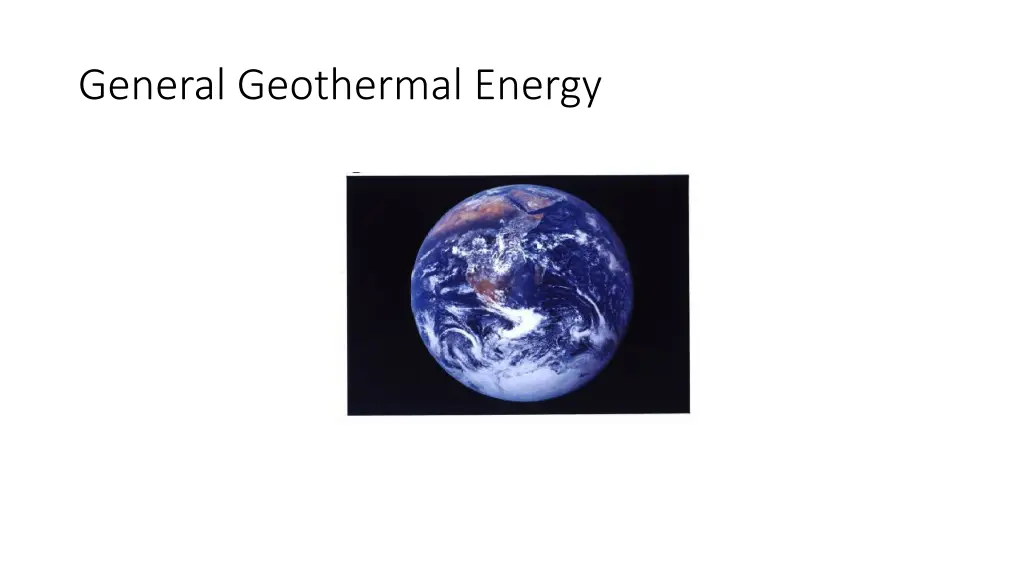 general geothermal energy