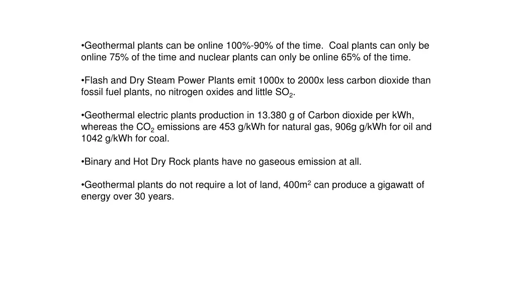 geothermal plants can be online