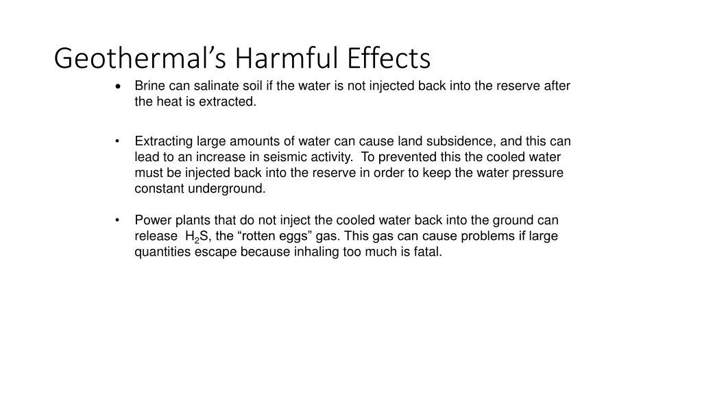 geothermal s harmful effects brine can salinate