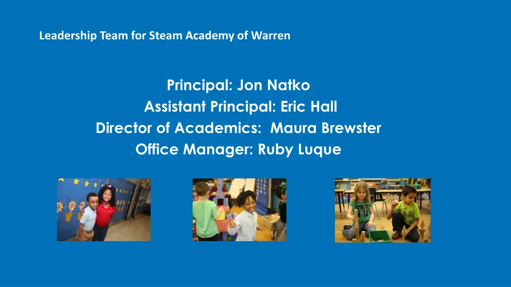 leadership team for steam academy of warren