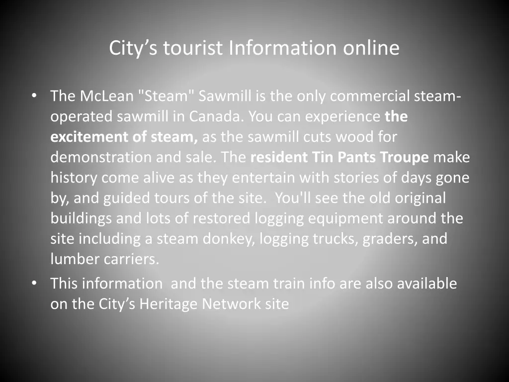 city s tourist information online