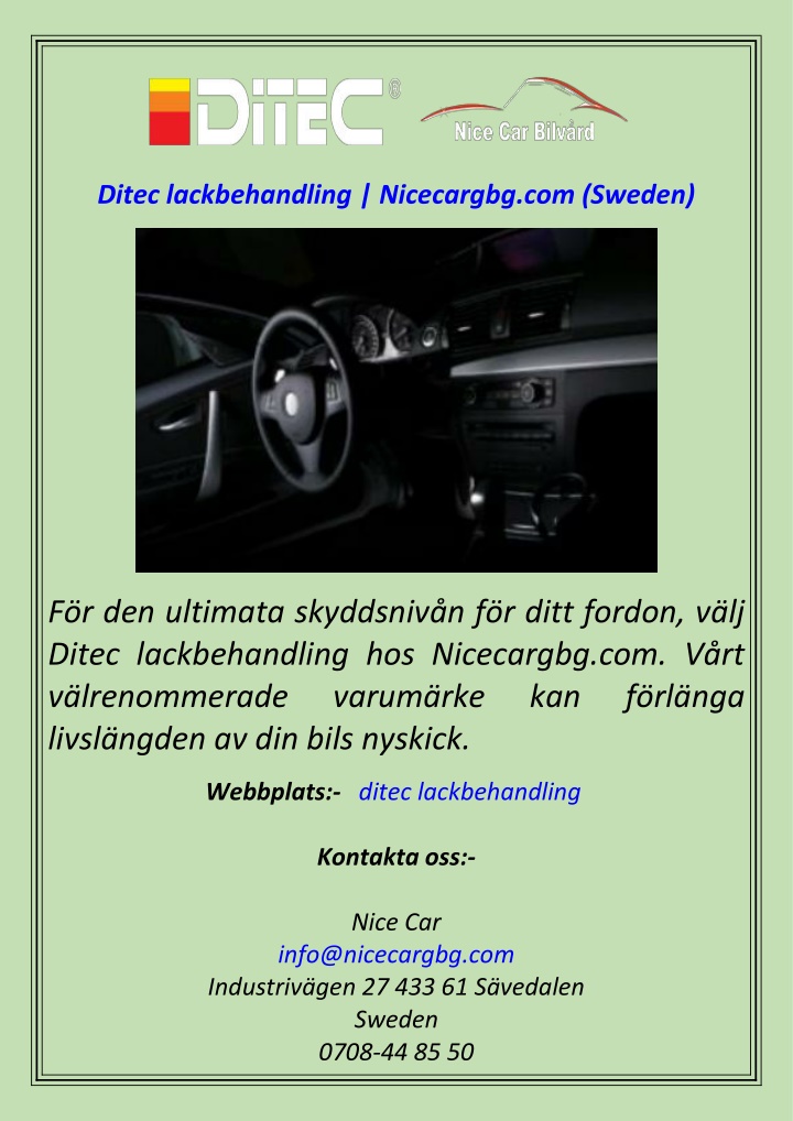 ditec lackbehandling nicecargbg com sweden