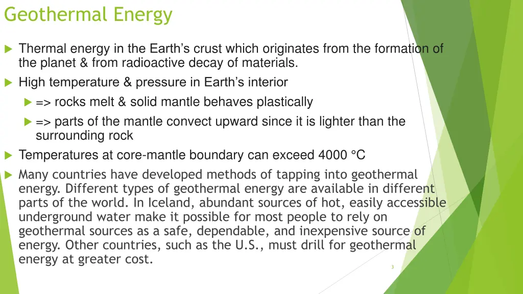 geothermal energy