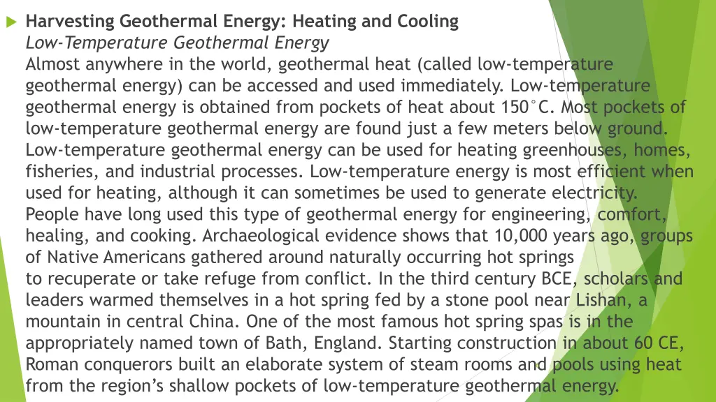 harvesting geothermal energy heating and cooling