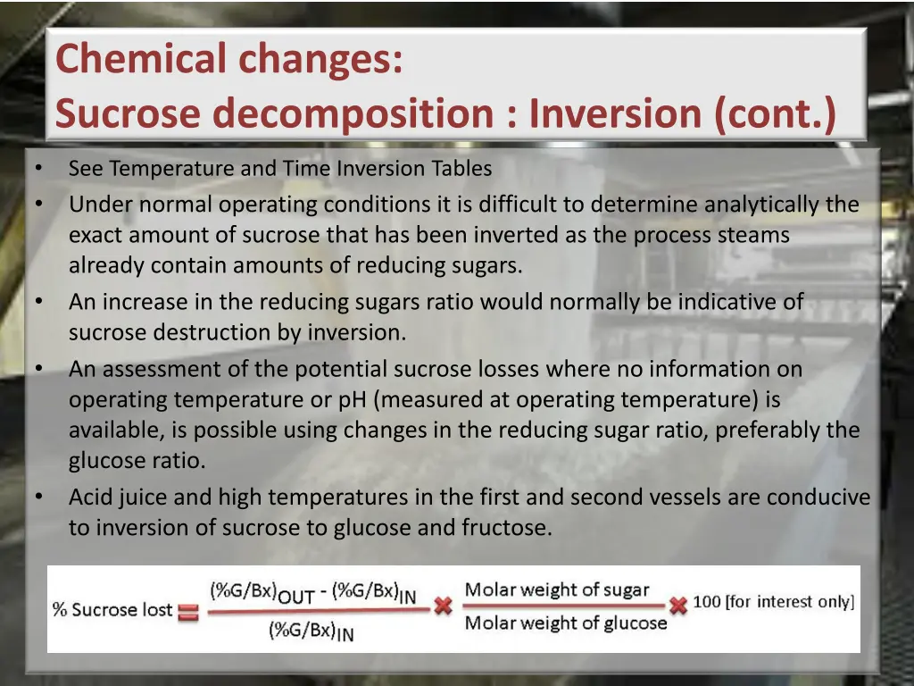 chemical changes sucrose decomposition inversion 1