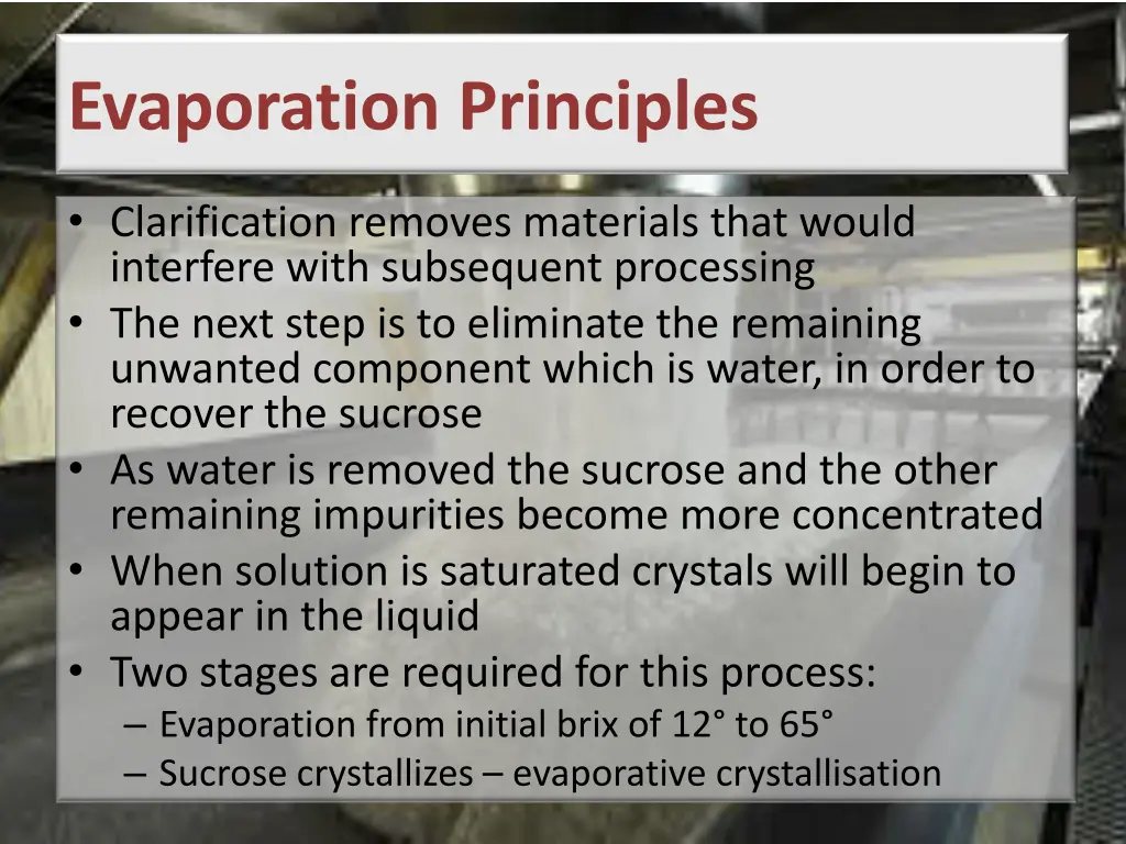 evaporation principles