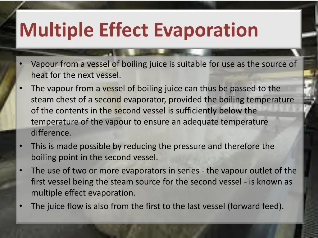 multiple effect evaporation