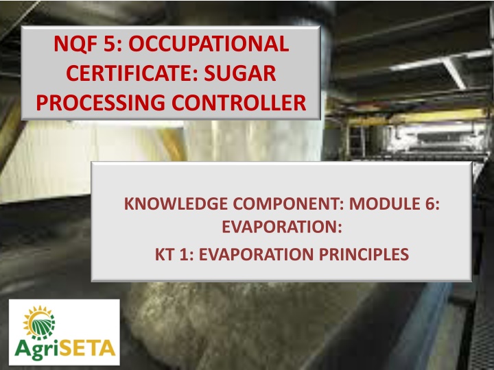 nqf 5 occupational certificate sugar processing