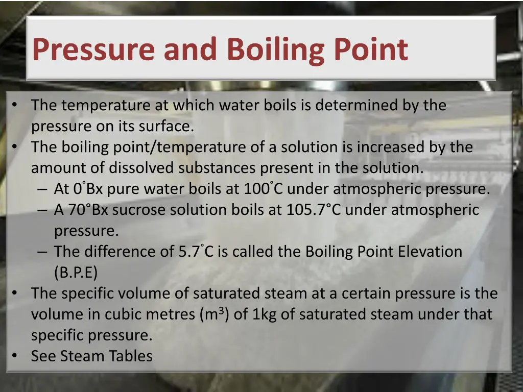 pressure and boiling point