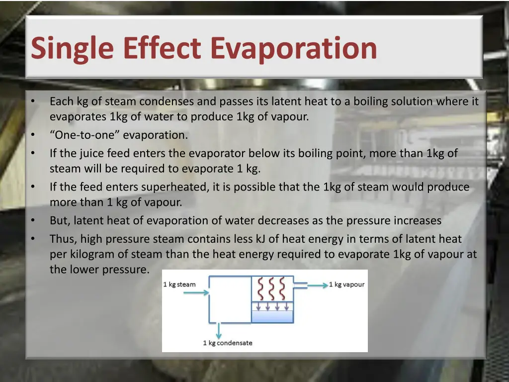 single effect evaporation