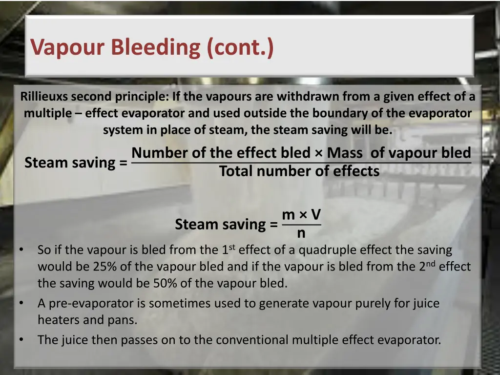 vapour bleeding cont