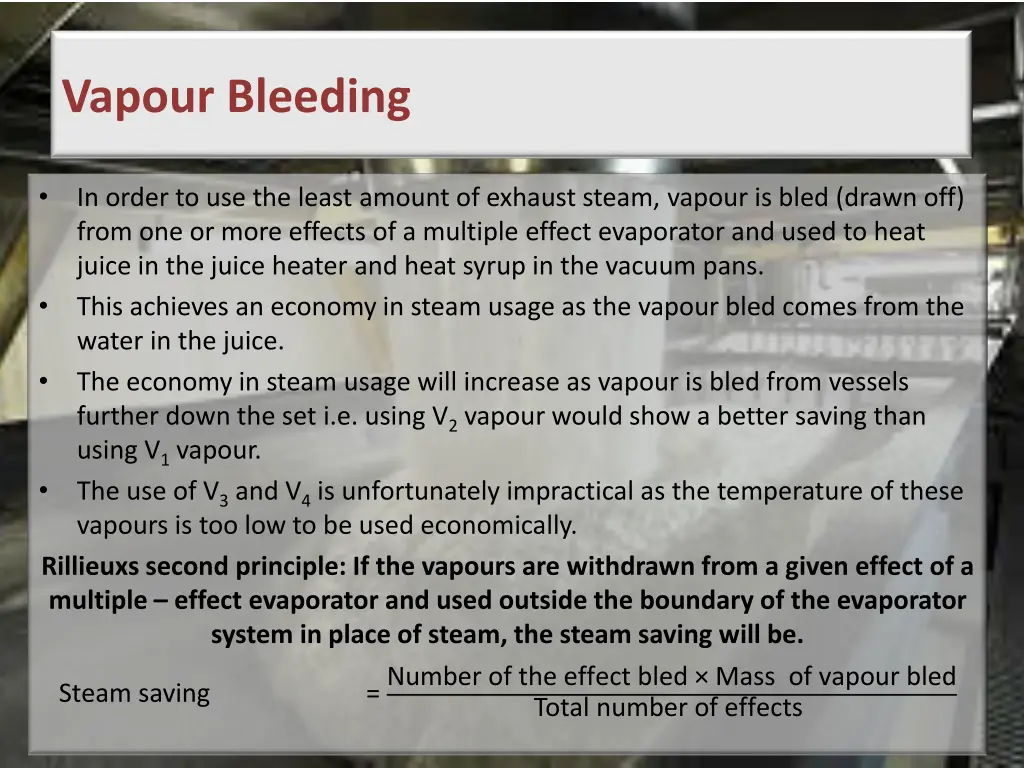 vapour bleeding