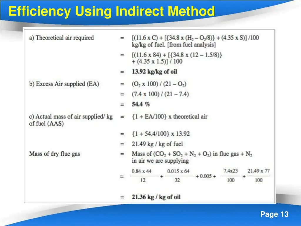 efficiency using indirect method 3