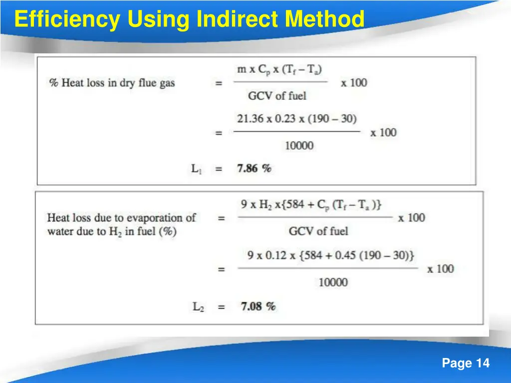 efficiency using indirect method 4