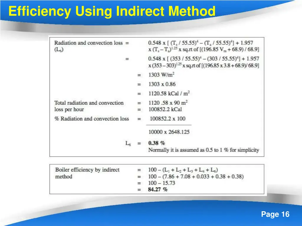 efficiency using indirect method 6