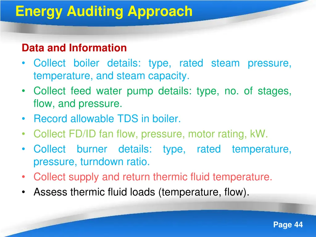 energy auditing approach