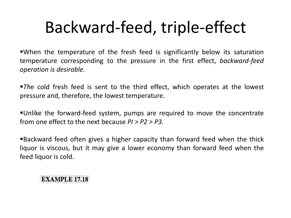 backward feed triple effect