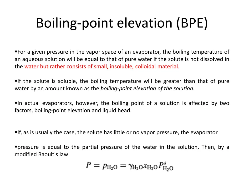 boiling point elevation bpe