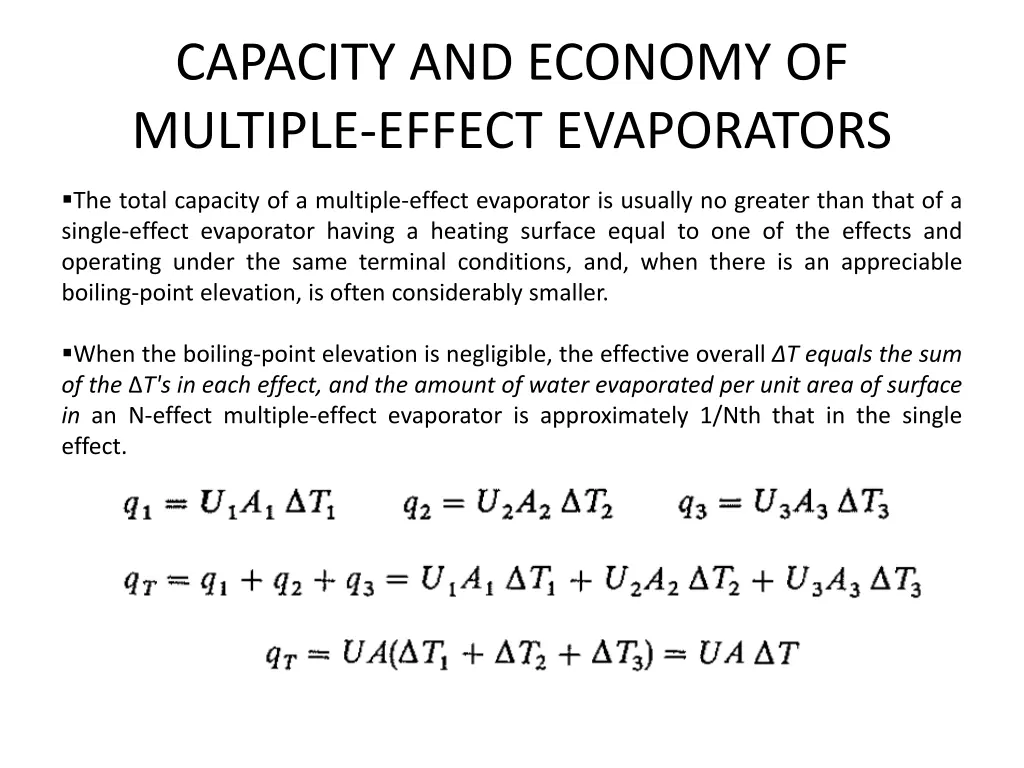 capacity and economy of multiple effect