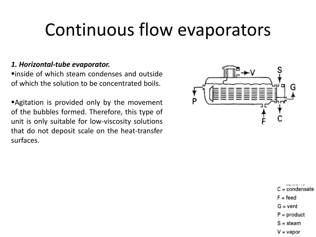 continuous flow evaporators