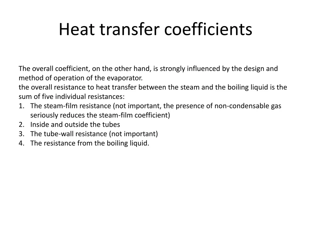 heat transfer coefficients