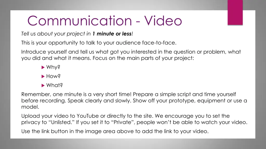 communication video tell us about your project