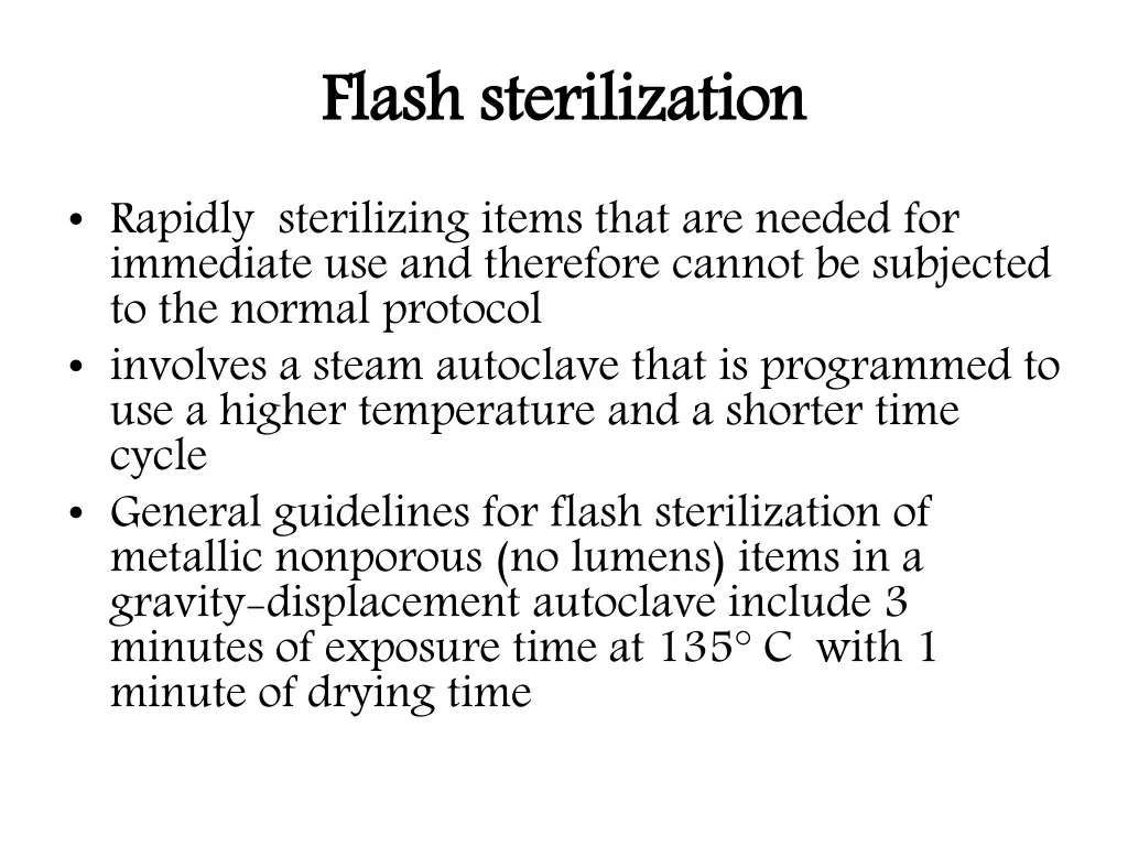 flash sterilization