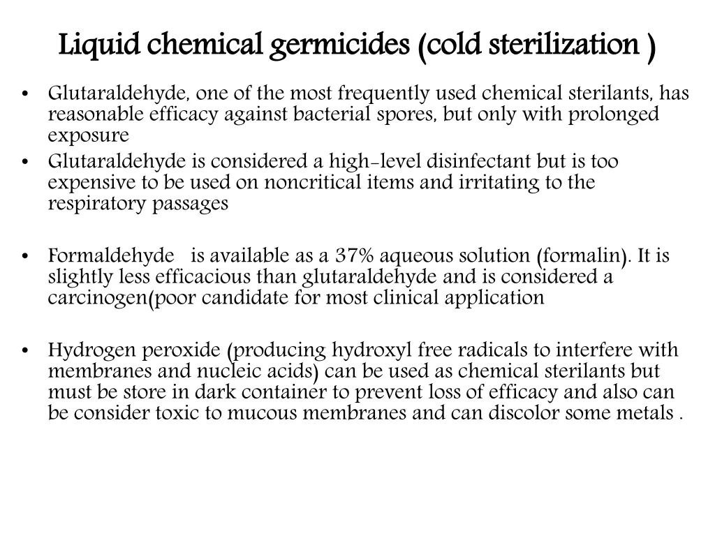 liquid chemical germicides glutaraldehyde