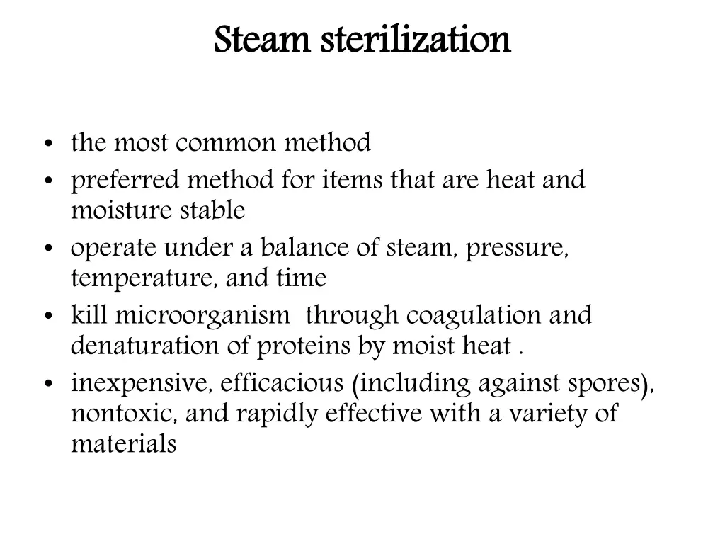 steam sterilization