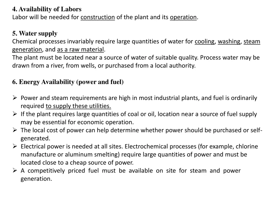 4 availability of labors labor will be needed