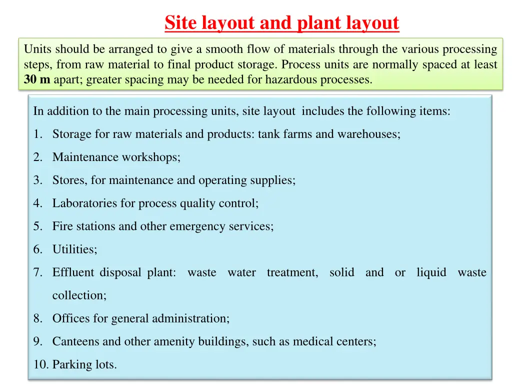 site layout and plant layout