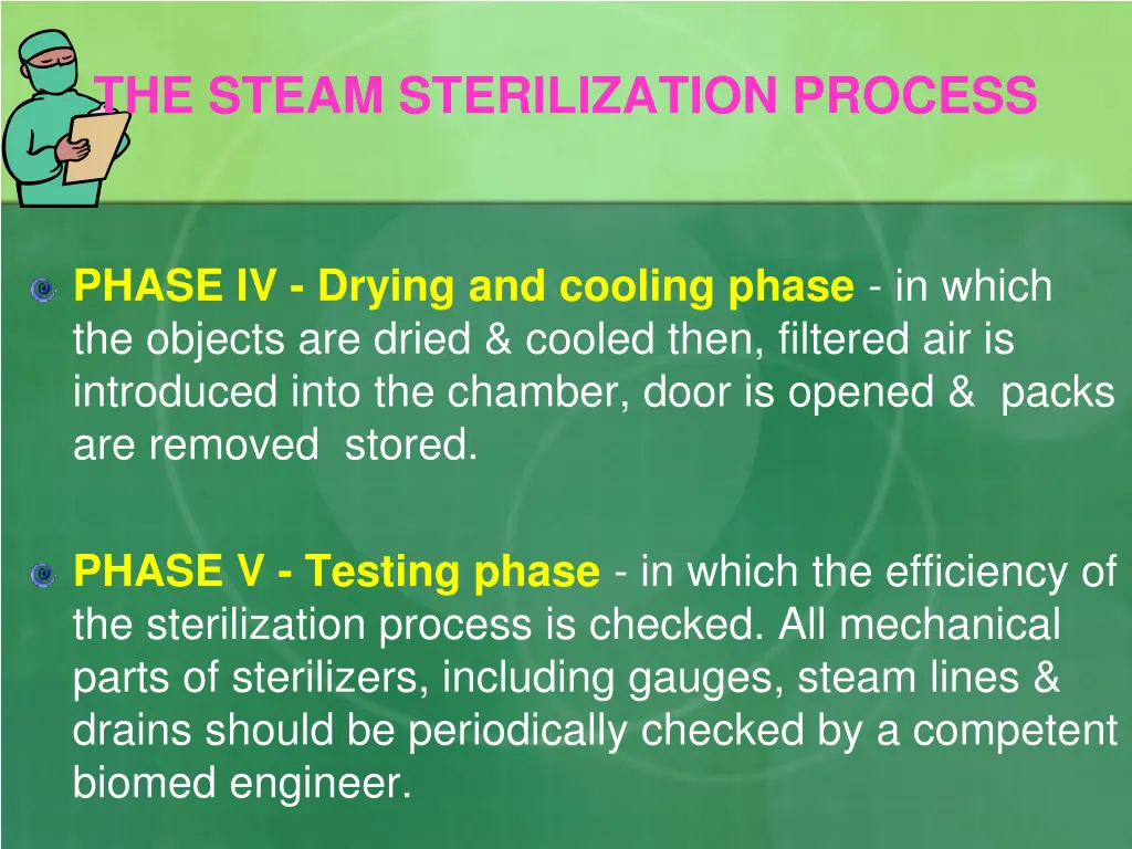 the steam sterilization process