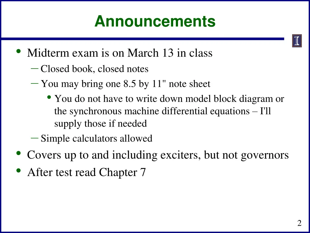 announcements