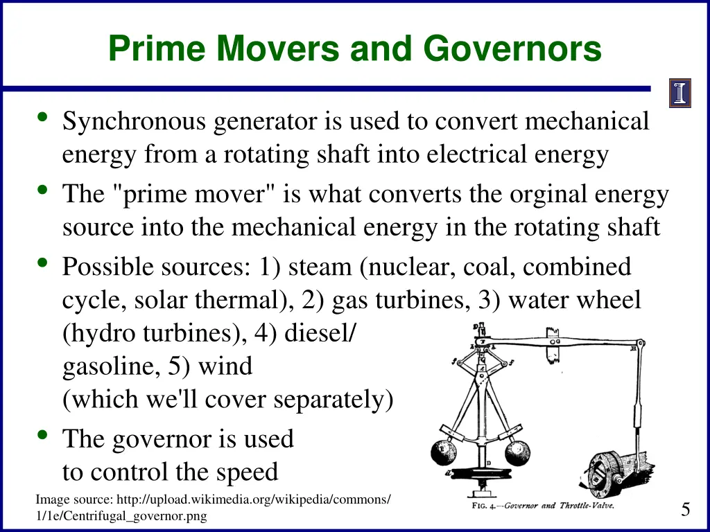 prime movers and governors