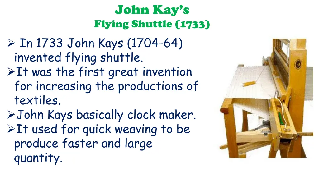 john kay s flying shuttle 1733