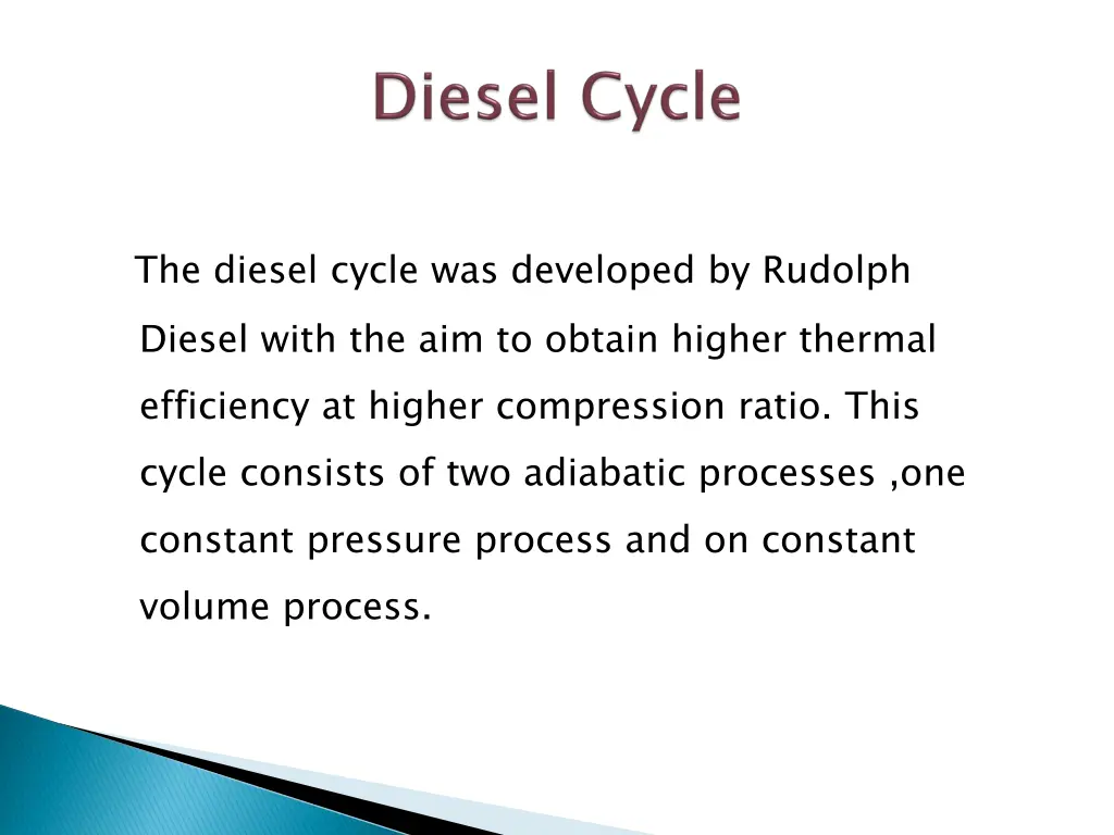 the diesel cycle was developed by rudolph diesel