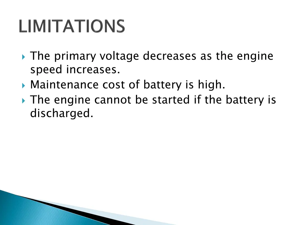 the primary voltage decreases as the engine speed