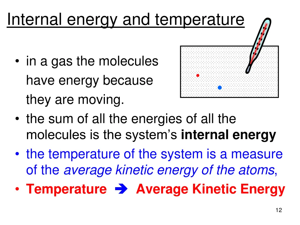 internal energy and temperature