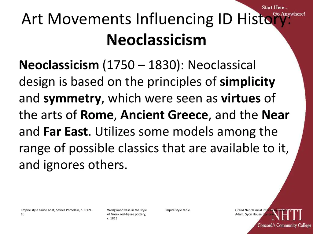 art movements influencing id history neoclassicism