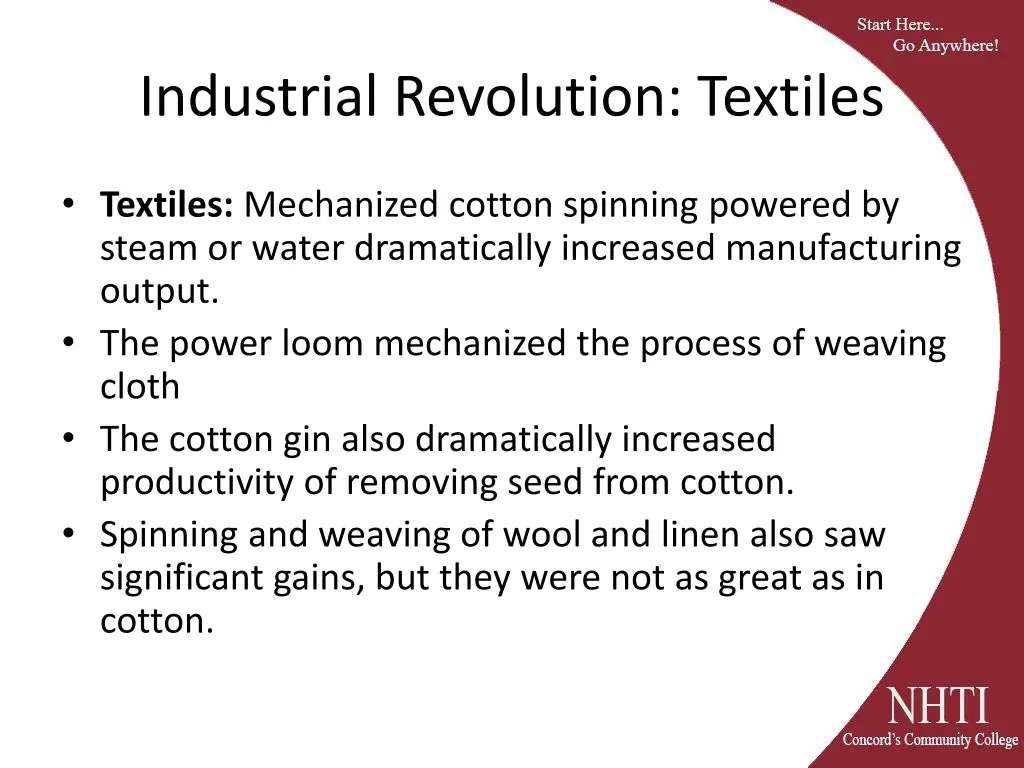 industrial revolution textiles