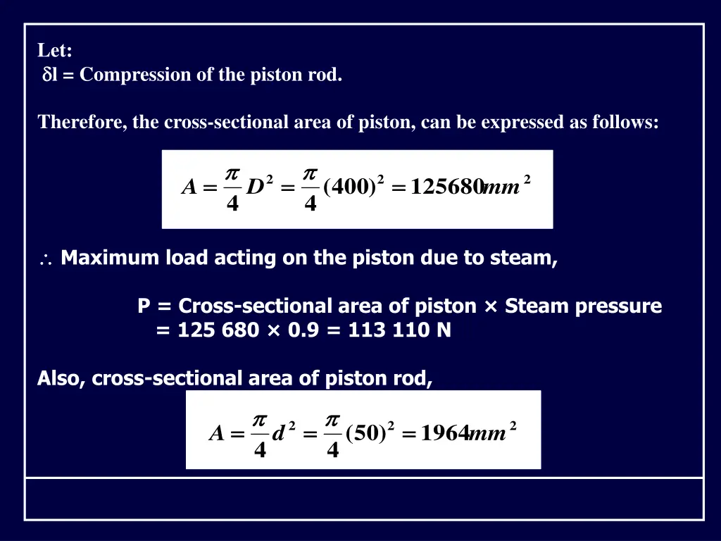 let l compression of the piston rod