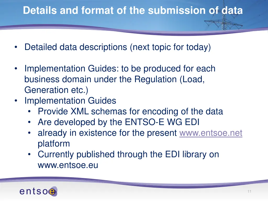 details and format of the submission of data