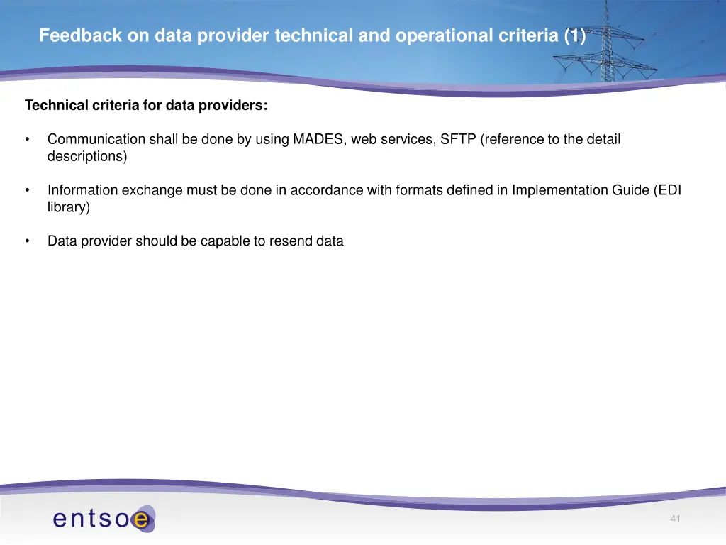 feedback on data provider technical 1