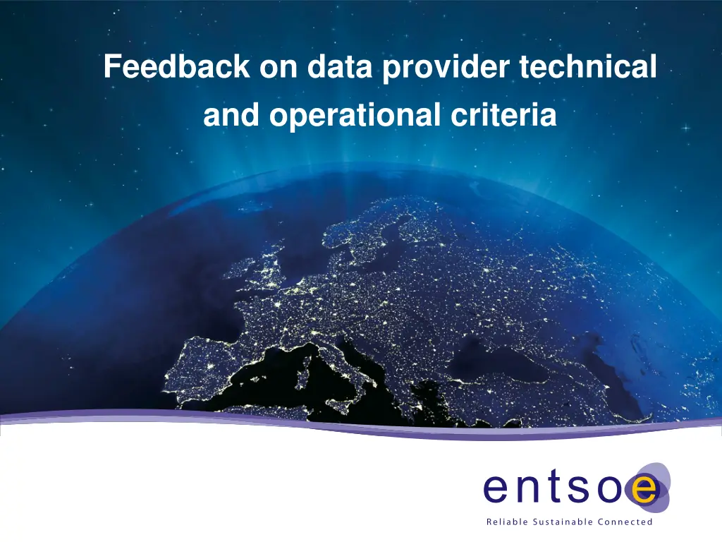 feedback on data provider technical