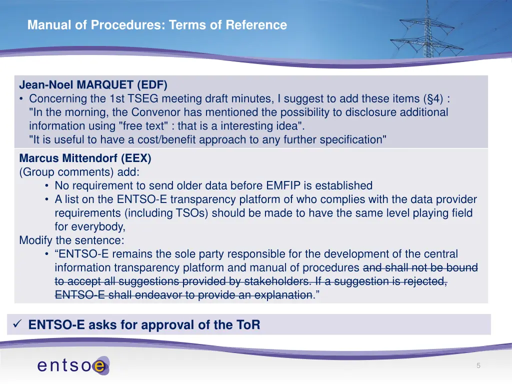 manual of procedures terms of reference