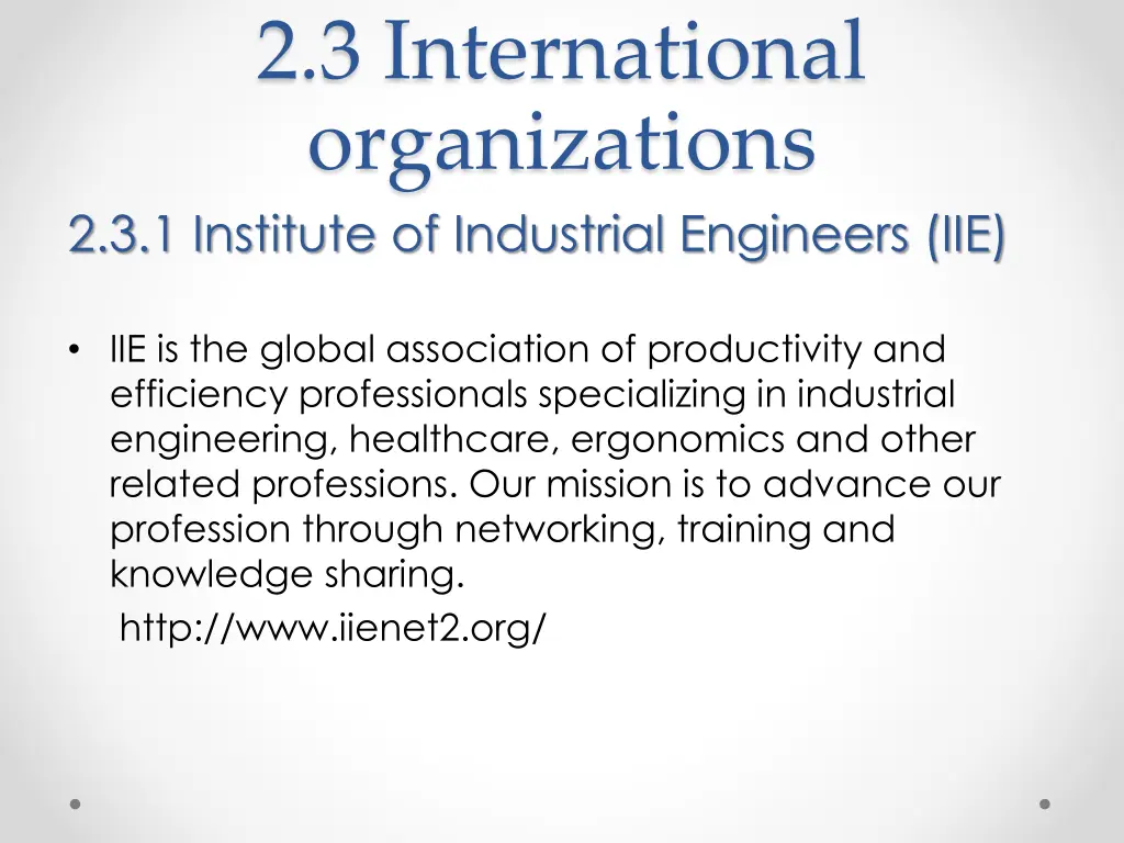 2 3 international organizations 2 3 1 institute